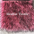 Pink Long Pile Black Tip Artificial Fur for Collar